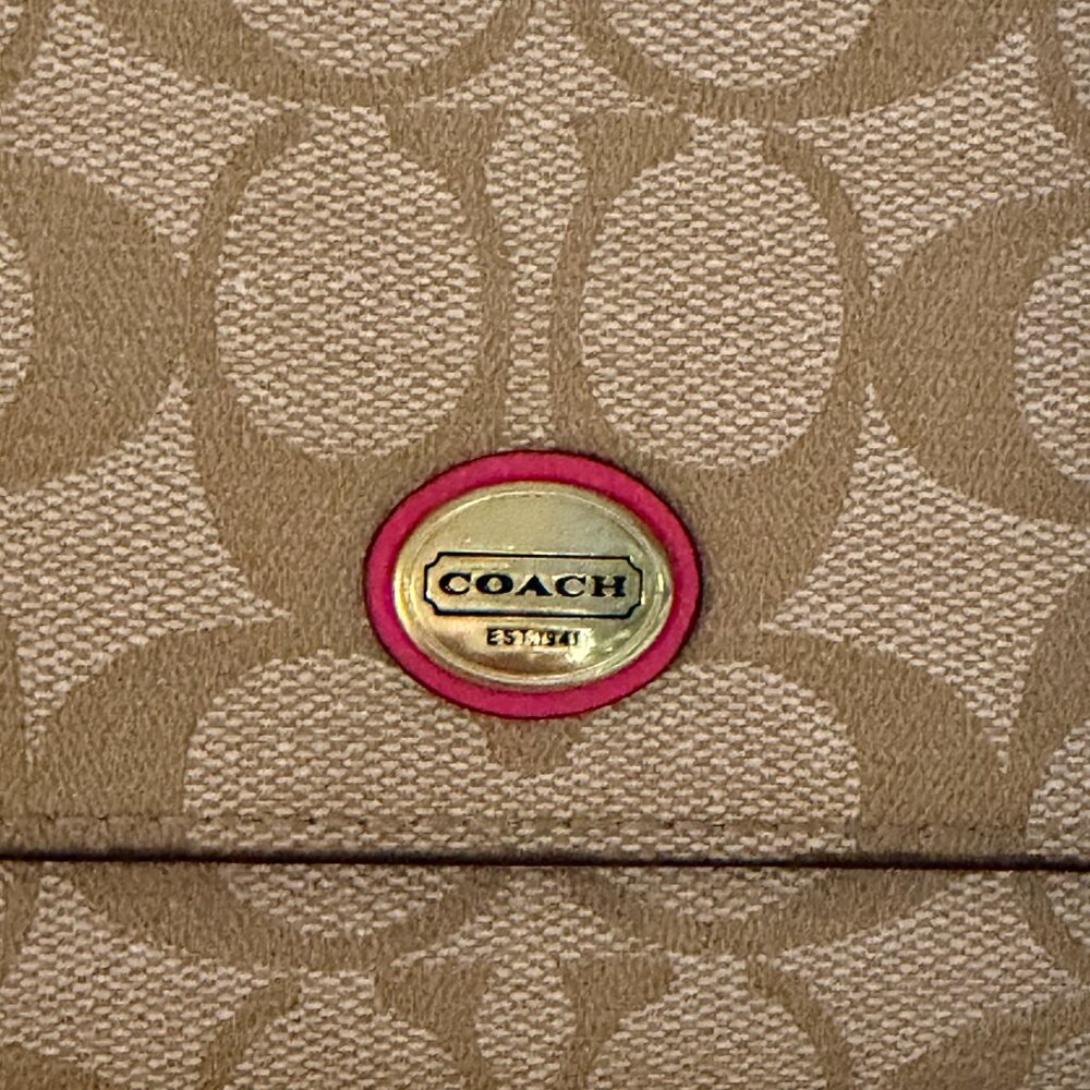 Coach Peyton Signature Monogram Continental Wallet - Picture 2 of 13
